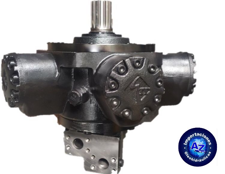MOTOR HIDRAULICO DE PISTONES RADIALES 060 EJE 62.5 MM, 14 DIENTES, BRIDA DE 1 1/4 FLANCHE DE 7 3/4" COD:002010