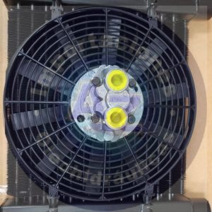 INTERCAMBIADOR DE CALOR AIRE-ACEITE (2 MOTORES) 1 1/2" NPT 10-130 GPM CON MOTOR HIDR?ULICO REF: MF-60-1-9  COD:0003134