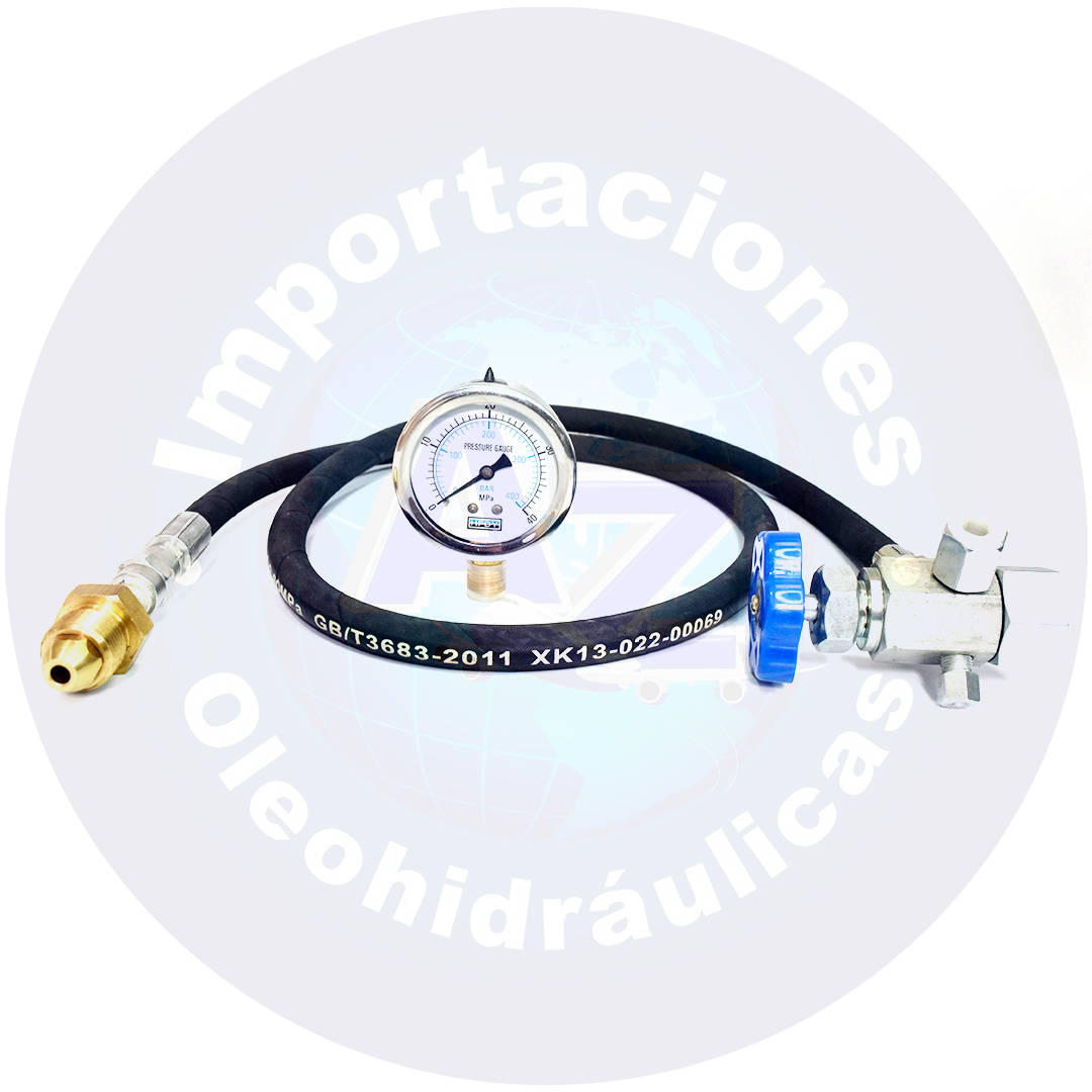 KIT PARA PRECARGA ACUMULADOR ASIATICO, MANOMETRO RANGO 0-400 BARES (6,000 PSI) REF: CQJ-40 COD:0003059