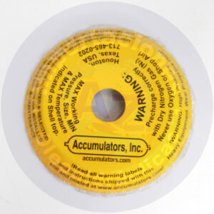 PLACA METALICA SUPERIOR NOMBRE ACCUMULATORS (STANDARD NAME PLATE) COD: 0003122