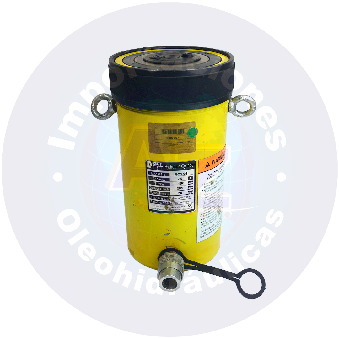 CILINDRO ACCION SIMPLE, 75 TON, CARRERA 6" REF: RC-756 - COD: 0007007 - Imagen 2