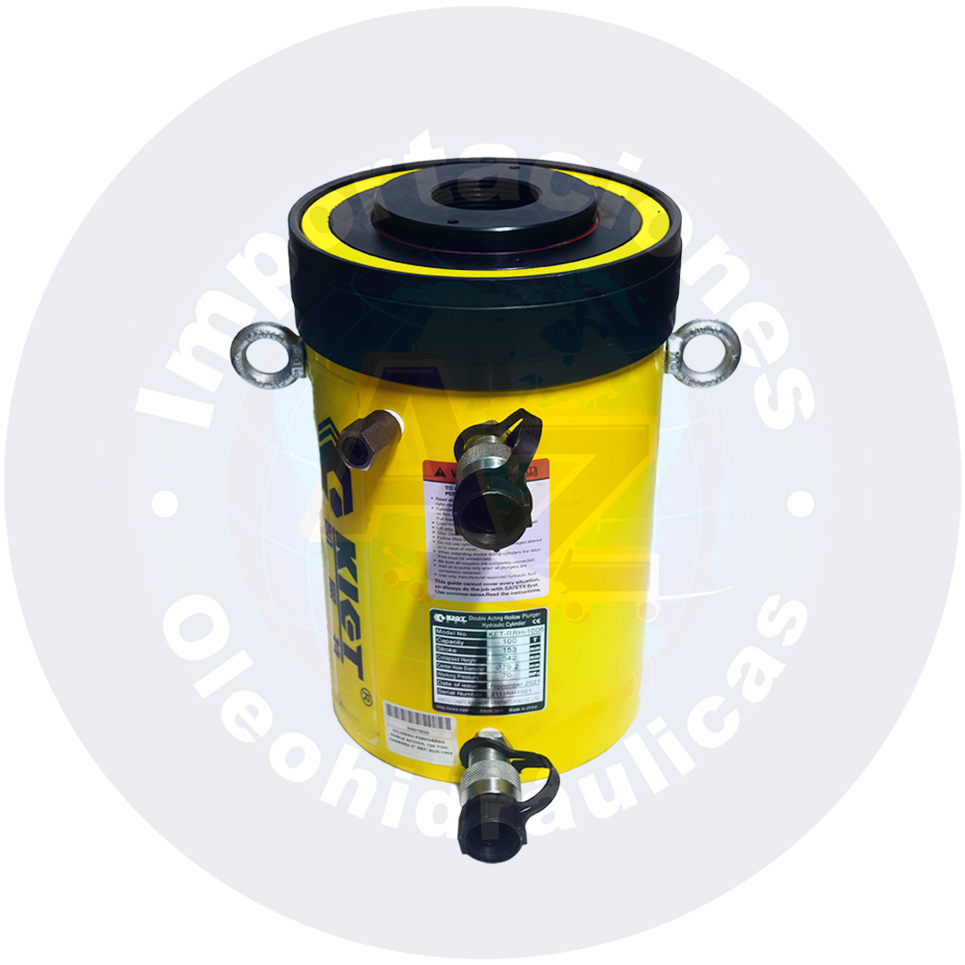 CILINDRO PERFORADO DOBLE ACCION, 100 TON, CARRERA 6" REF: RCH-1006 - COD: 0007030 - Imagen 2