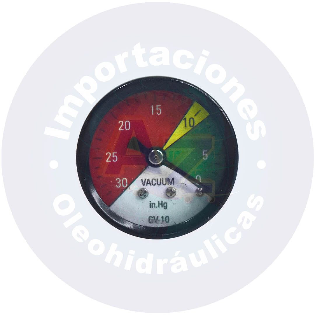 INDICADOR VACIO VACUOMETRO 1/8" (0-30 IN Hg) CONECCION TRASERA REF:GV-10 COD: 007107