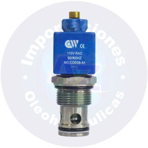 VALVULA TIPO CARTUCHO CAVIDAD   1 5/16"  2/2 N.A. A 110 VAC   P. MAX. 5100 PSI   40 GPM REF: VSV16-21-A1-Y-4D-AD COD:005075