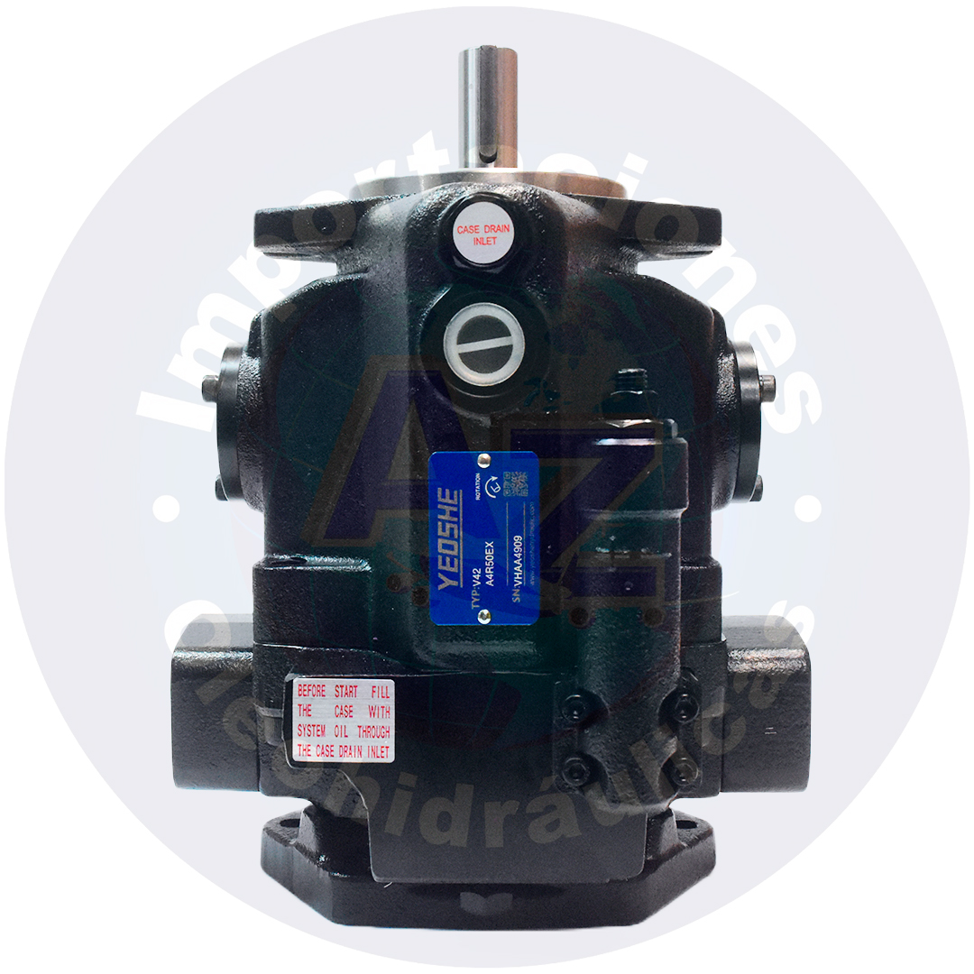 BOMBA COMPENSADOR EST?NDAR MONTAJE SAE B X SAE B 2,56 IN/REV 19,58 GPM EJE 22,2 mm THRU DRIVE SAE B REF: V42A4R50EX COD:008015